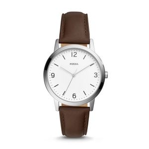 FOSSIL BLAKE THREE-HAND BROWN LEATHER WATCH